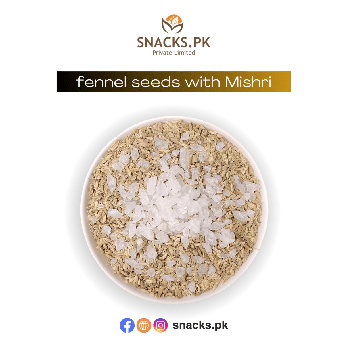 Fennel (Saunf) with Crystallized Sugar Lumps (Mishri)